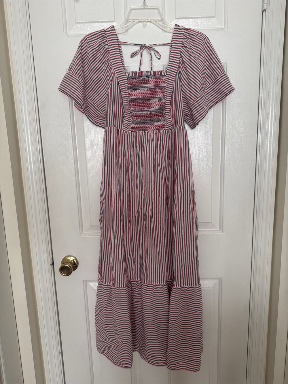 Old Navy Cotton Blend Tiered Smocked Midi Dress